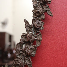 Load image into Gallery viewer, x SOLD Antique English Mirror, Antique Brass Floral Wall Mirror, Vanity Hall Mirror. B10367