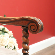 Load image into Gallery viewer, x SOLD Antique French Library Chair, Striped Fabric Hall Chair, Bedroom Chair, Armchair B11506