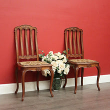Load image into Gallery viewer, x SOLD Pair of Antique French Oak Hall Chair, Side Chairs, Foyer Chairs. B10392