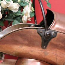 Load image into Gallery viewer, x SOLD Antique French Copper Bucket, Coal Scuttle, Magazine Holder, Kindling Firewood B10552