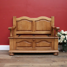 Load image into Gallery viewer, x SOLD Vintage French Hall Seat, Lift lid Shoe Box, Hall Seat Armchair, Chair Storage B10586
