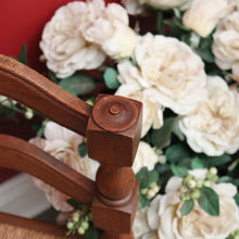 Load image into Gallery viewer, x SOLD Antique French Corner Chair French Oak and Rush Seat Conversation Armchair Chair. B9832