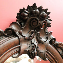 Load image into Gallery viewer, x SOLD Antique French Oak Mirror, Overmantle Mirror, Bevelled Edge Hall Mirror B10086