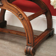 Load image into Gallery viewer, x SOLD Antique French Savonarola Chair, Cross Frame Arm Chair, X Frame Hall Chair Seat. B10338