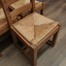 Load image into Gallery viewer, x SOLD Set of 6 Dining Chairs, Antique French Oak Ladder Back Kitchen Chairs, Rush Seat B10937