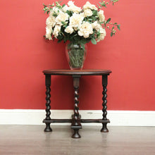 Load image into Gallery viewer, Antique Lamp Table, Antique French Oak Spiral Leg, Cross Stretcher Side Table