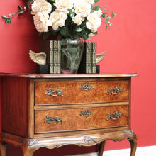 Load image into Gallery viewer, x SOLD Antique French Chest of Drawers Burr Walnut 2 Drawer Hall Foyer Cabinet Cupboard B10465