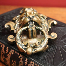 Load image into Gallery viewer, x SOLD Antique French Brass Door Knocker, Antique Brass Lion's Head, Dragon Ring Handle B10767