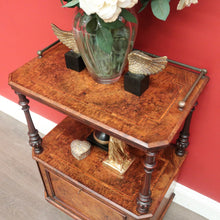 Load image into Gallery viewer, x SOLD Antique English Music Canterbury, Burr Walnut Inlay Lamp Cabinet, File Cupboard. B10053