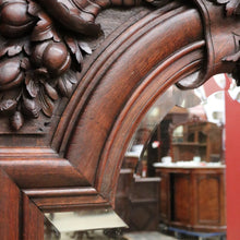 Load image into Gallery viewer, x SOLD Antique French Oak Mirror, Overmantle Mirror, Bevelled Edge Hall Mirror B10086