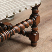 Load image into Gallery viewer, x SOLD Antique French Library Chair, Striped Fabric Hall Chair, Bedroom Chair, Armchair B11506