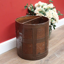 Load image into Gallery viewer, x SOLD Antique French Coal Bucket, Kindling Bucket, Oak and Metal Umbrella Holder B11107