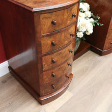 Load image into Gallery viewer, x SOLD Antique English Dressing Table Burr Walnut Cheval Mirror, Drawers Dressing Table B10742
