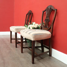 Load image into Gallery viewer, x SOLD Pair of Antique English Hepplewhite Bed Room Chairs Tapestry Seat Hall Chairs. B9659