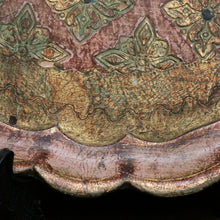 Load image into Gallery viewer, x SOLD Vintage Italian Serving Tray Dish in Pale Rose, Green and Gold. B10130