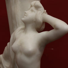 Load image into Gallery viewer, x SOLD Antique Alabaster Statue Maiden, Greek God and Calla Lilies. Art Nouveau c1925. B11288