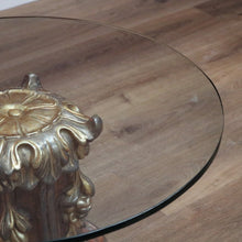 Load image into Gallery viewer, x SOLD Italian Florentine-style Coffee Table, Gilt Timber Pedestal Base with a Glass Top B10104