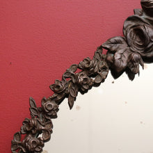Load image into Gallery viewer, x SOLD Antique English Mirror, Antique Brass Floral Wall Mirror, Vanity Hall Mirror. B10367