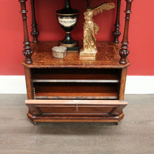 Load image into Gallery viewer, x SOLD Antique English Music Canterbury, Burr Walnut Inlay Lamp Cabinet, File Cupboard. B10053