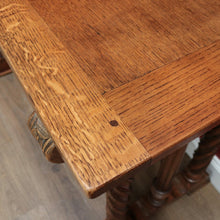 Load image into Gallery viewer, x SOLD Antique French Hall Table, French Oak and Brass Handles Two Drawer Hall Table B11123