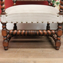 Load image into Gallery viewer, x SOLD Antique French Library Chair, Striped Fabric Hall Chair, Bedroom Chair, Armchair B11506