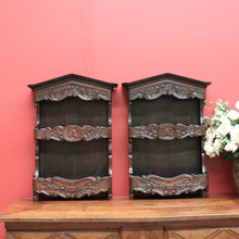 Load image into Gallery viewer, x SOLD Pair of French Antique Walnut Wall Bench Open Front Cabinet or Bookcase Storage B10721