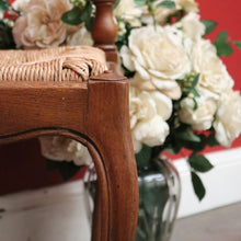 Load image into Gallery viewer, x SOLD Antique French Corner Chair French Oak and Rush Seat Conversation Armchair Chair. B9832