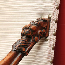 Load image into Gallery viewer, x SOLD Antique French Library Chair, Striped Fabric Hall Chair, Bedroom Chair, Armchair B11506