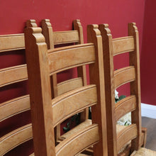 Load image into Gallery viewer, x SOLD Set of 6 Dining Chairs, Antique French Oak Ladder Back Kitchen Chairs, Rush Seat B10937