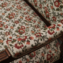 Load image into Gallery viewer, x SOLD Antique French Settee, Lounge or Sofa, Walnut and Gilt Frame Rust Amber Flowers B11186