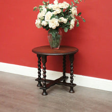 Load image into Gallery viewer, x SOLD Antique Lamp Table, Antique French Oak Spiral Leg, Cross Stretcher Side Table. B10230