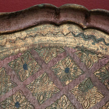 Load image into Gallery viewer, x SOLD Vintage Italian Serving Tray Dish in Pale Rose, Green and Gold. B10130