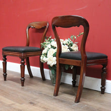 Load image into Gallery viewer, x SOLD Pair of Antique English Hall Chairs, Library or Bedroom Chairs, Mahogany Leather B11120