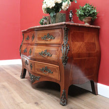Load image into Gallery viewer, x SOLD Antique French Chest of Drawers, Antique Walnut, Brass, Marble Chest of Drawers B10781