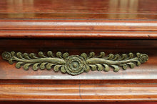 Load image into Gallery viewer, x SOLD Antique English Walnut, Leather and Brass Gallery Single Drawer Hall Table Desk Lamp Table. B8278