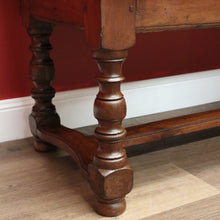 Load image into Gallery viewer, x SOLD Antique French Brittany Cherrywood 2 Drawers Office Writing Desk Hall Foyer Table with Stretcher Base B10724