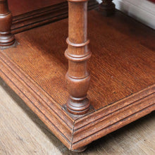 Load image into Gallery viewer, x SOLD Antique French Bedside Tables, Oak and Marble Lamp Table, Lamp Bedside Cabinets B11130