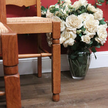 Load image into Gallery viewer, x SOLD Set of Six Antique French Dining Chairs, Antique Oak and Rush Seat Kitchen Chair B10815