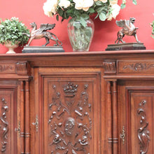Load image into Gallery viewer, x SOLD Antique French Walnut Sideboard, Narrow Antique Hall Cabinet, Hall Cupboard B11070