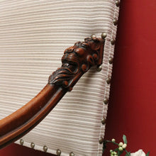 Load image into Gallery viewer, x SOLD Antique French Library Chair, Striped Fabric Hall Chair, Bedroom Chair, Armchair B11506