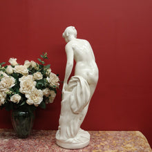 Load image into Gallery viewer, x SOLD Antique French Glazed Plaster Statue 'The Bather' Falconet Style Maiden Statue B11172