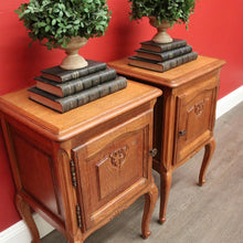 Load image into Gallery viewer, x SOLD Pair of Vintage French Oak Bedside Tables, Lamp Tables, Side or Hall Cabinets B10298