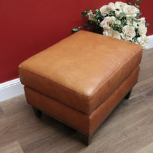 Load image into Gallery viewer, x SOLD Coco Republic Tan Leather Ottoman, Footstool, Ford Studded Ottoman Brown Birch B11006