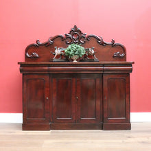 Load image into Gallery viewer, Antique English Mahogany Sideboard, Inverted Breakfront Sideboard Buffet Cabinet B10734