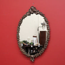 Load image into Gallery viewer, x SOLD Antique English Mirror, Antique Brass Floral Wall Mirror, Vanity Hall Mirror. B10367