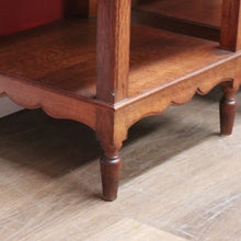 Load image into Gallery viewer, x SOLD Pair of Antique French Bedside Tables, Art Deco Oak, Marble Top Lamp Side Table B10963