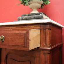Load image into Gallery viewer, x SOLD Bedside Tables, Antique French Oak and Marble Bedside Cabinets, Lamp Table B10550