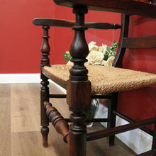 Load image into Gallery viewer, x SOLD Antique French Oak and Rush Seat Armchair, Hall Chair, Verandah Chair B10681