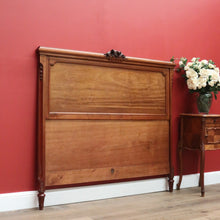 Load image into Gallery viewer, x SOLD Antique French QUEEN Bed Head, French Walnut Queen Size Bed Head B10726