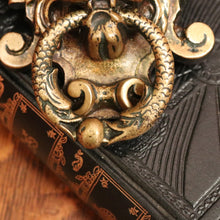 Load image into Gallery viewer, x SOLD Antique French Brass Door Knocker, Antique Brass Lion's Head, Dragon Ring Handle B10767